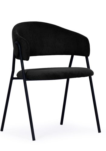HOUSE OF SANDER Lina spisebordsstol, m. armln - sort fljl og sort metal