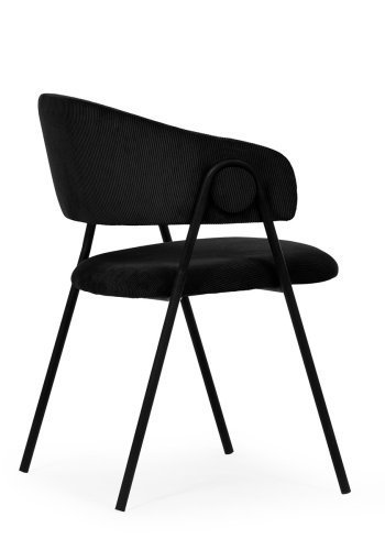 HOUSE OF SANDER Lina spisebordsstol, m. armln - sort fljl og sort metal