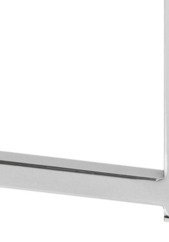 ACT NORDIC Cross hjrnebord, kvadratisk - klar glas og krom metal (50x50)