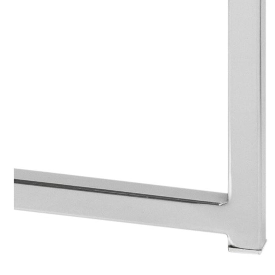 ACT NORDIC Cross hjrnebord, kvadratisk - klar glas og krom metal (50x50)