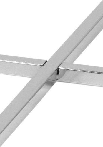 ACT NORDIC Cross hjrnebord, rund - klar glas og krom metal (55)