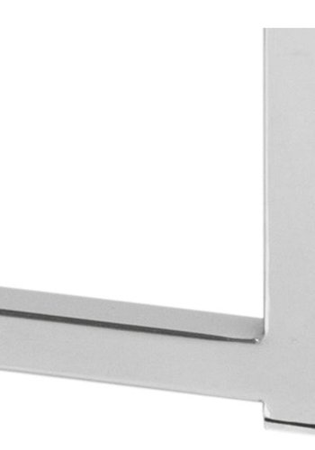 ACT NORDIC Cross hjrnebord, rund - klar glas og krom metal (55)