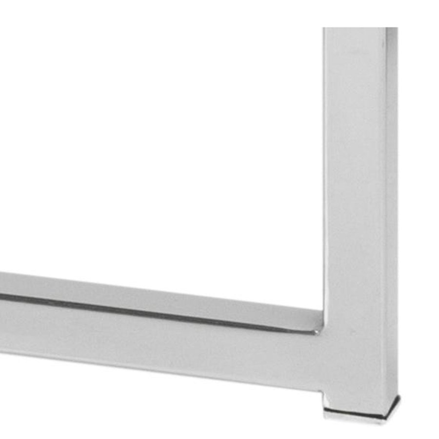 ACT NORDIC Cross hjrnebord, rund - klar glas og krom metal (55)