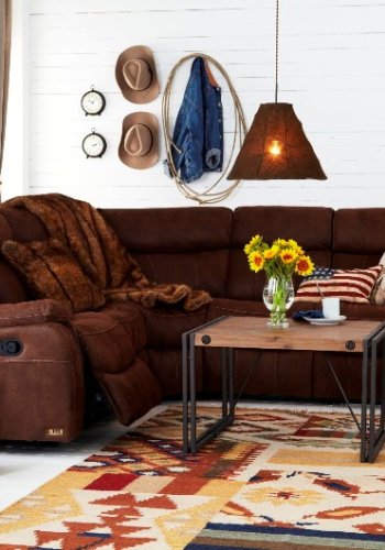 HAGA Arizona 4 pers. hjrnesofa - brunt stof