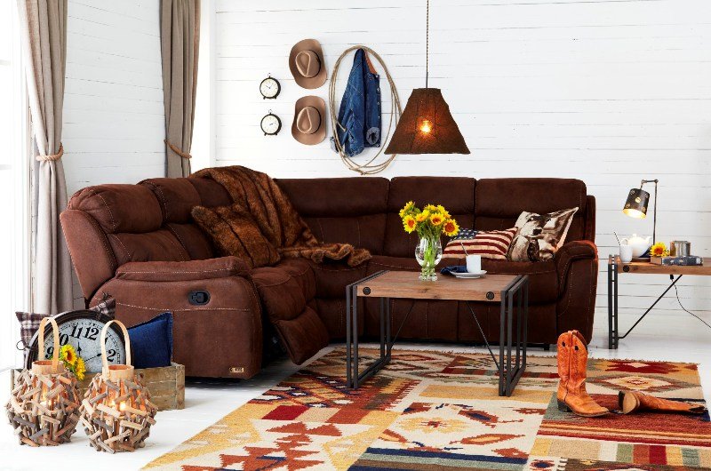 HAGA Arizona 4 pers. hjrnesofa - brunt stof