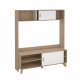 TVILUM Ikast TV-vg med 2 skydedre, Jackson Hickory/Hvid, 158,7 x 48,35 x 180,9 cm