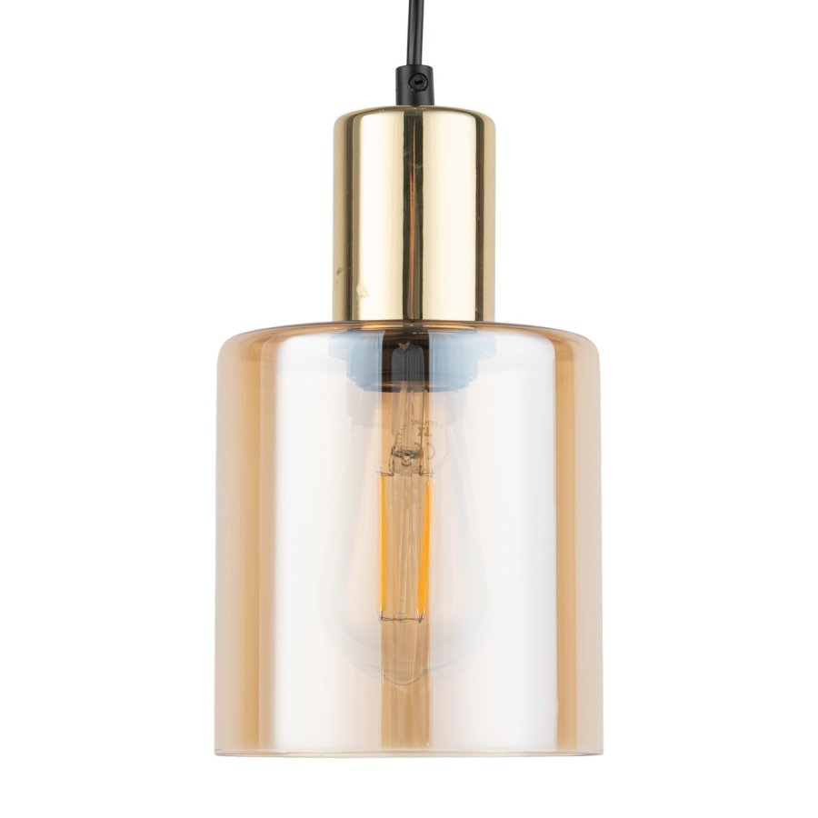 TK Sierra loftlampe - rav glas og guld metal