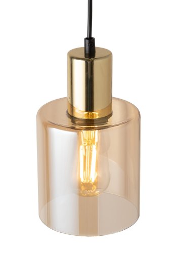 TK Sierra loftlampe - rav glas og guld metal