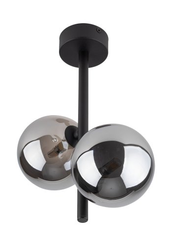 TK Ester loftlampe, m. 2 skrme - sort glas og metal