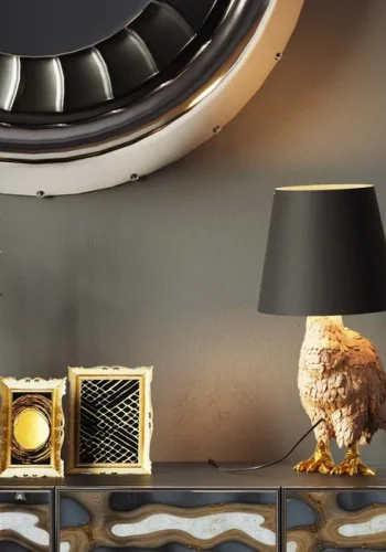 KARE DESIGN Animal Duck bordlampe - sort bomuld og guld polyresin