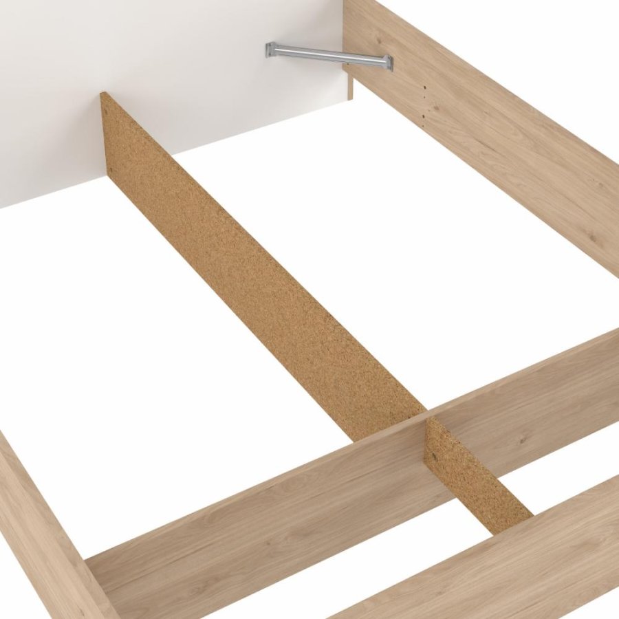 TVILUM Ikast Seng 160x200, Jackson Hickory / Hvid, 169,8 x 216 x 0,97 cm