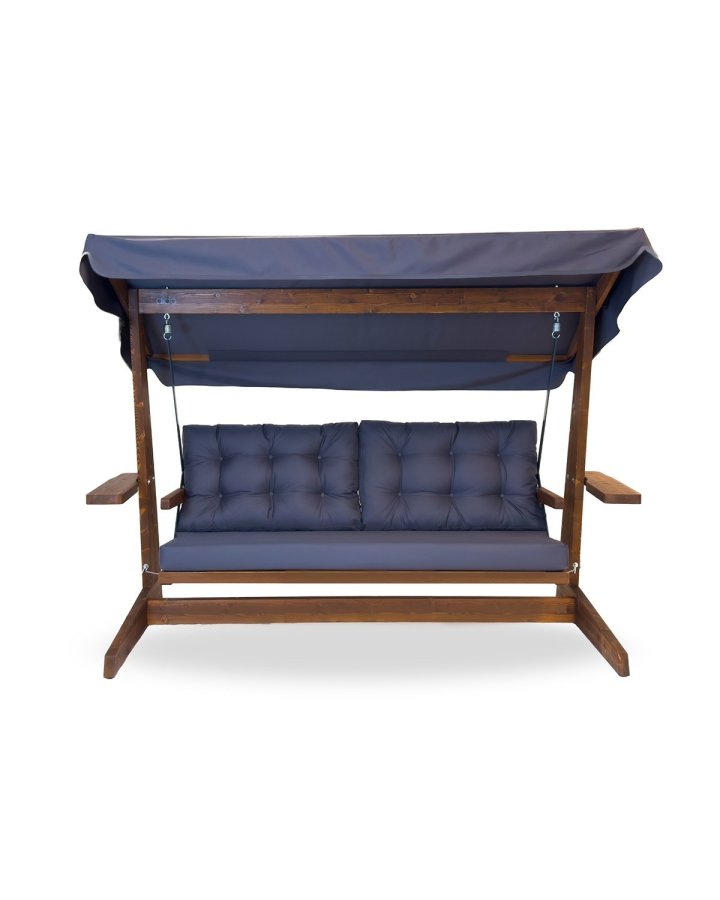 NORDVÄRK Viva 2400 udendrs triple hngesofa - antracitgr polyester stof og grantr