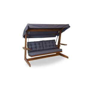 NORDVÄRK Viva 2400 udendrs triple hngesofa - antracitgr polyester stof og grantr