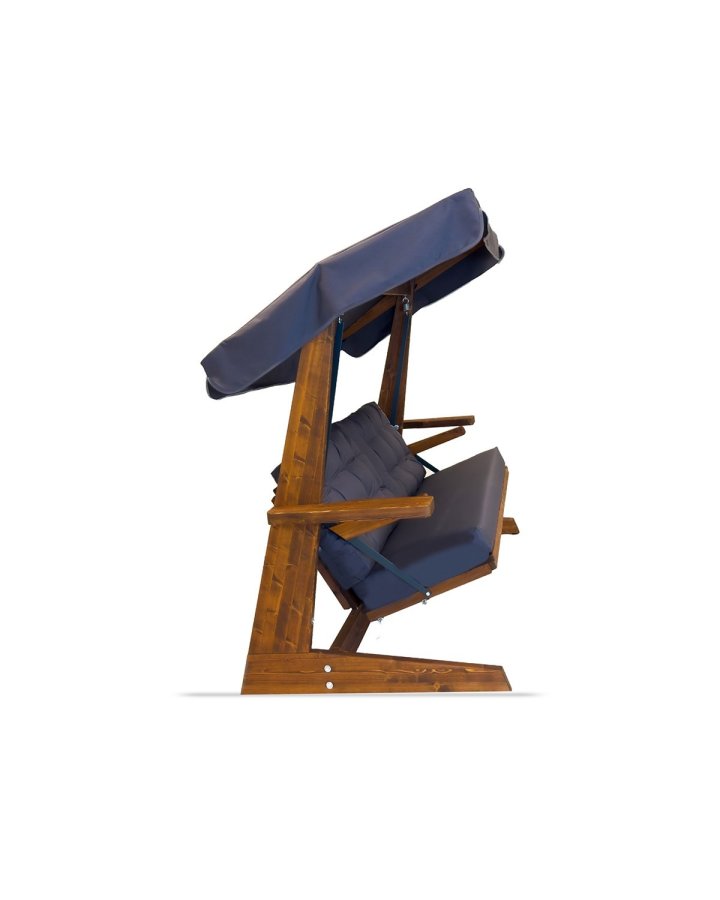 NORDVÄRK Viva 2400 udendrs triple hngesofa - antracitgr polyester stof og grantr