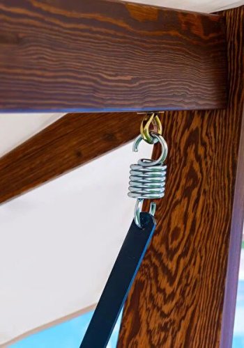 NORDVÄRK Viva 2200 udendrs triple hngesofa - beige polyester stof og grantr