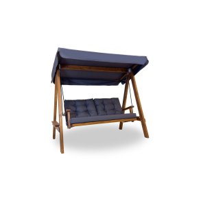 NORDVÄRK Pera 2000 udendrs dobbelt hngesofa - antracitgr polyester stof og grantr