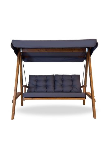 NORDVÄRK Pera 2000 udendrs dobbelt hngesofa - antracitgr polyester stof og grantr