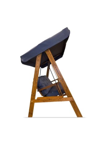 NORDVÄRK Pera 2000 udendrs dobbelt hngesofa - antracitgr polyester stof og grantr