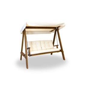 NORDVÄRK Pera 2000 udendrs dobbelt hngesofa - beige polyester stof og grantr