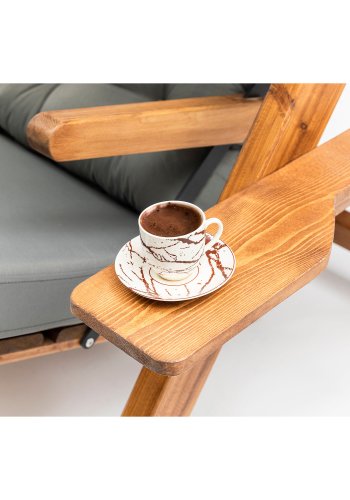 NORDVÄRK Galata Swing S1 udendrs enkel hngesofa - gr polyester stof og natur fyrretr