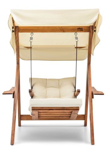 NORDVÄRK Galata Swing S1 udendrs enkel hngesofa - creme polyester stof og natur fyrretr