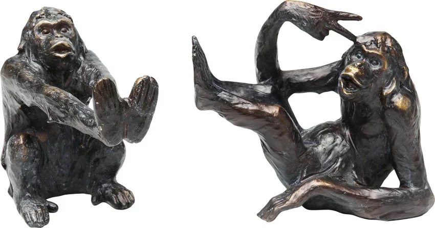 KARE DESIGN Monkey bogsttte - sort polyresin (st med 2)