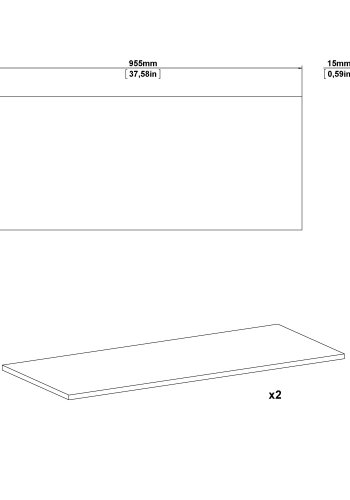 TVILUM 2 stk. ekstra hylder til Sprint garderobeskab