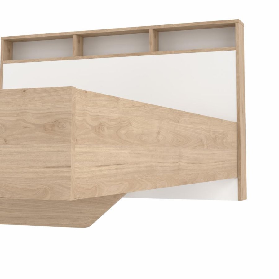 TVILUM Ikast Seng 140x190, Jackson Hickory / Hvid, 149,8 x 206 x 96,8 cm