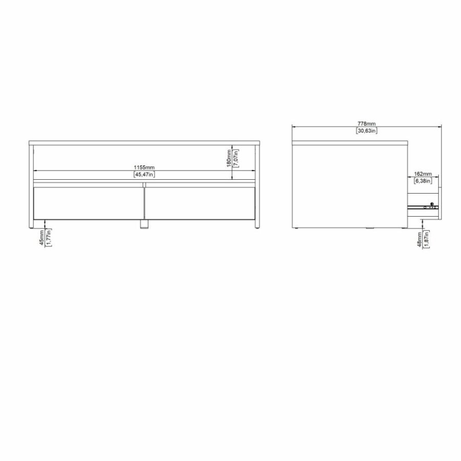 TVILUM Next Sofabord 2 skuffer