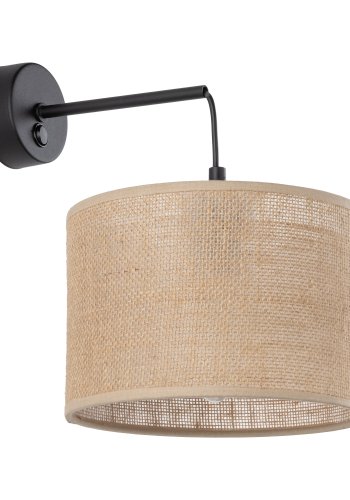 TK Jute vglampe - natur jute og sort metal