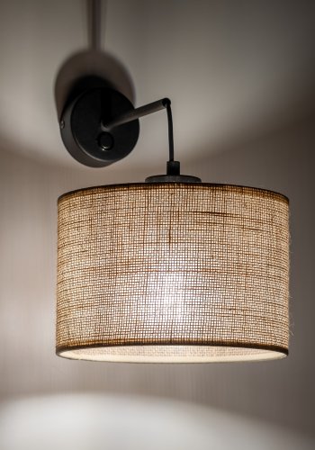 TK Jute vglampe - natur jute og sort metal