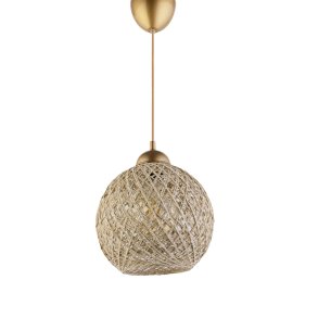 LUMI DL350 loftlampe, rund - slv bomuld og guld plast (22)