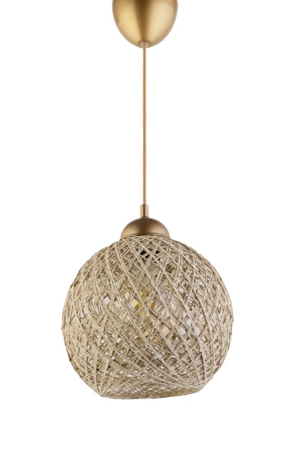 LUMI DL350 loftlampe, rund - slv bomuld og guld plast (22)