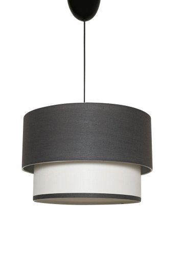 LUMI SP286 loftlampe - antracitgr/hvid stof og plast