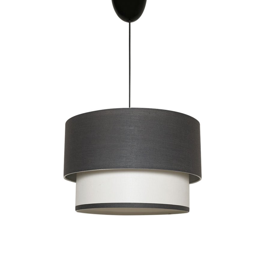 LUMI SP286 loftlampe - antracitgr/hvid stof og plast
