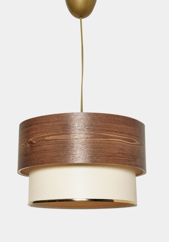 LUMI TM123 loftlampe - creme stof og brun plast