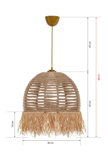 LUMI TM218 loftlampe - creme bomuld og plast