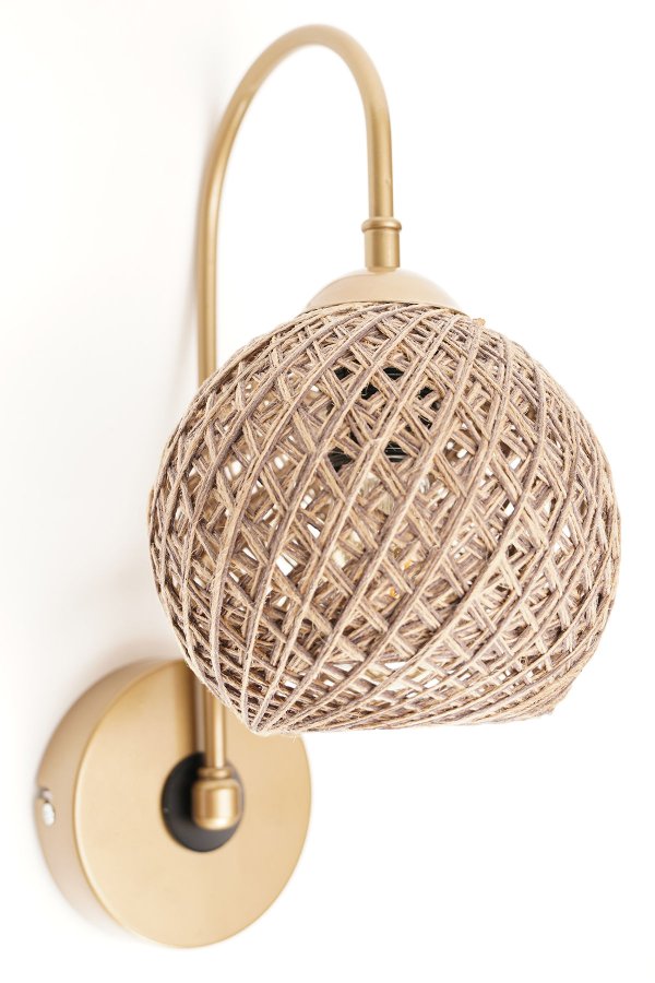 LUMI SP021 vglampe - brun jute og metal