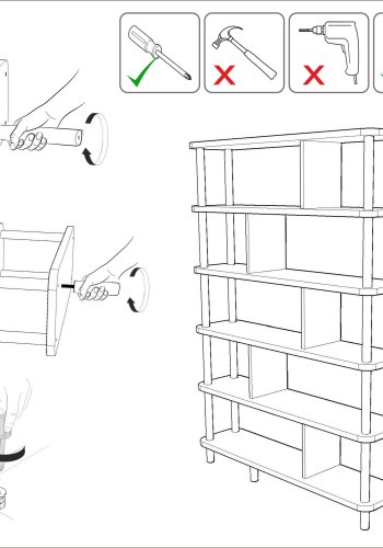 FUNZI LIVING Meta bogreol, m. 5 hylder - Atlantic Pine melamin