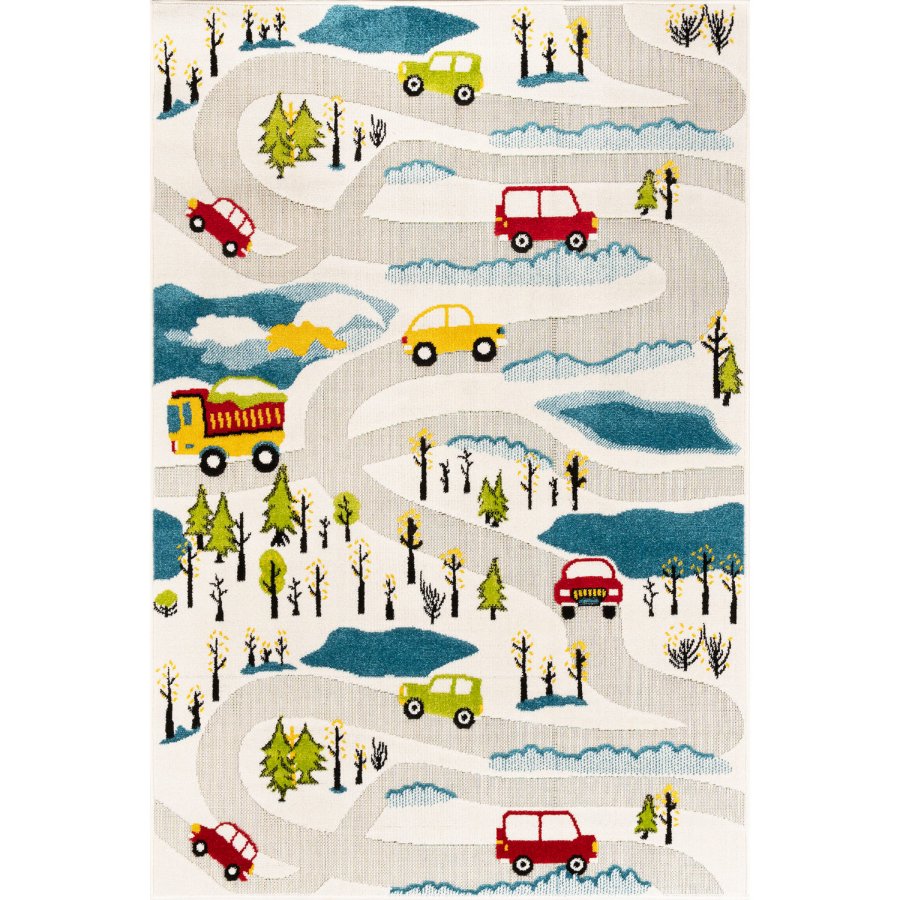 TEPPI Doga gulvtppe til brn, rektangulr - multifarvet polypropylen og jute (120x170)