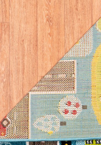 TEPPI Trafik gulvtppe til brn, rektangulr - multifarvet polypropylen og jute (120x170)