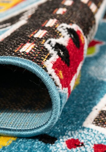 TEPPI Trafik gulvtppe til brn, rektangulr - multifarvet polypropylen og jute (160x230)