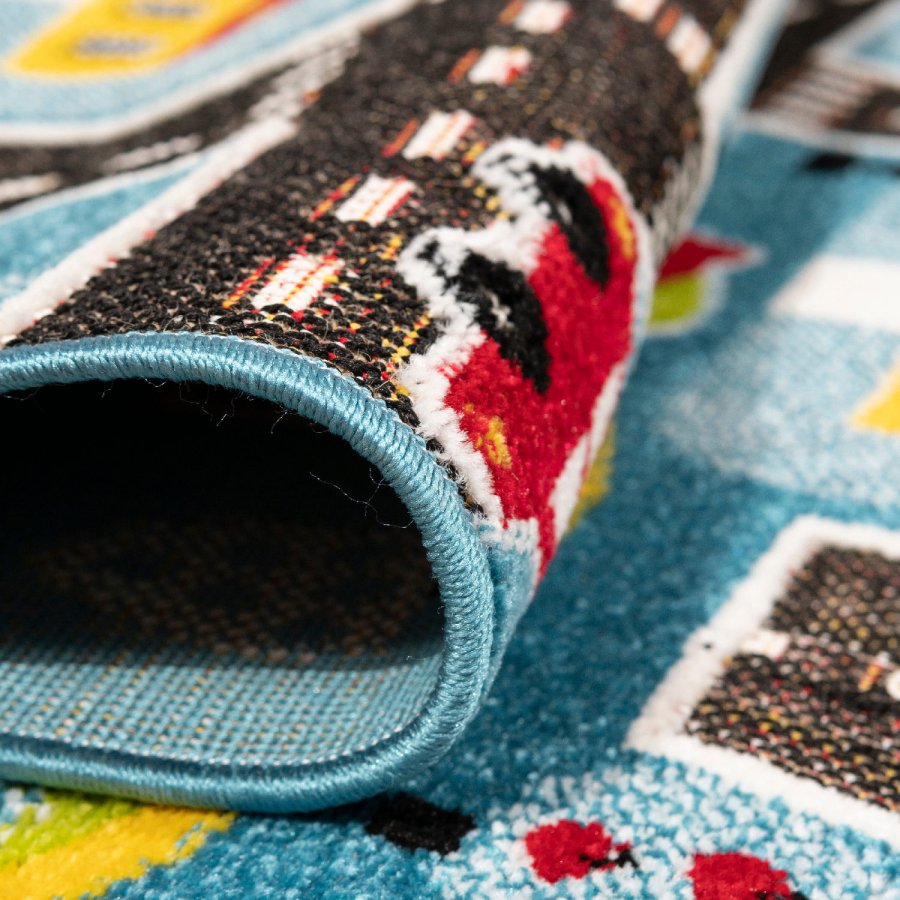 TEPPI Trafik gulvtppe til brn, rektangulr - multifarvet polypropylen og jute (160x230)