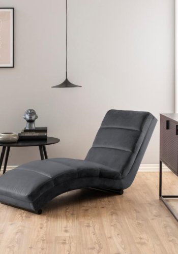 ACT NORDIC Slinky chaiselong - mrkegr stof og sort stl (60x170)