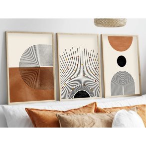 NORDVÄRK Huhu198 billede, rektangulr - multifarvet MDF (70x50) (st med 3)