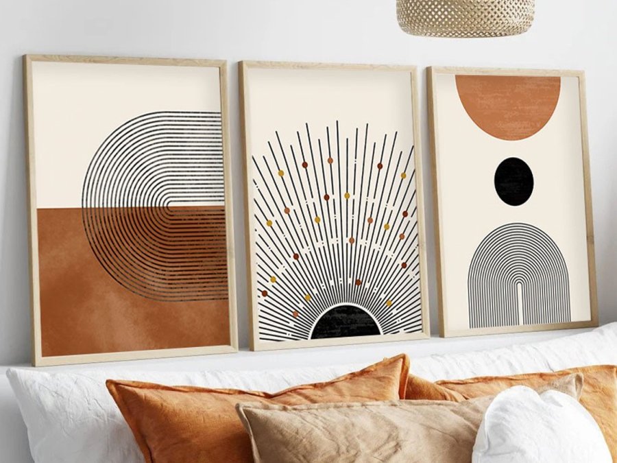 NORDVÄRK Huhu198 billede, rektangulr - multifarvet MDF (70x50) (st med 3)