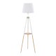TK Vaio gulvlampe, m. hylde - hvid stof og tr