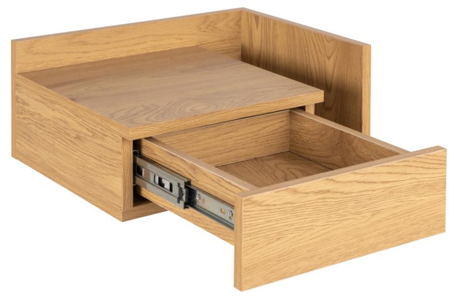 ACT NORDIC Ashlan vghngt natbord, m. 1 skuffe, vendbar - natur vildeg papir MDF (40x32)