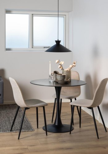 ACT NORDIC Celia spisebordsstol - beige stof og sort stl