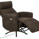 ACT NORDIC Kamares recliner, m. el, C stik, USB-A, drejefunktion - antracitgr stof og sort stl